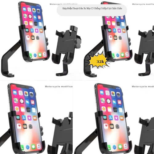 Kẹp Điện Thoại Gắn Xe Máy C2 Chống Cướp Cực Chắc Chắn