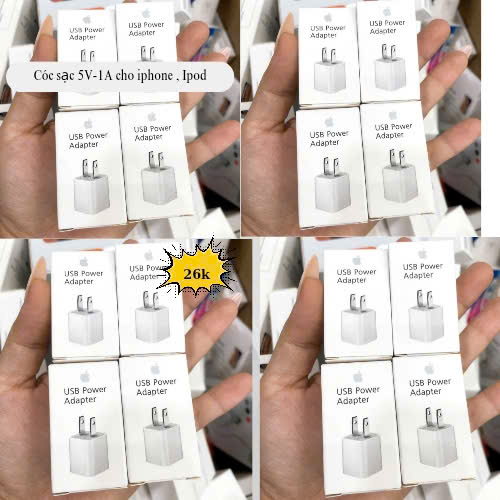 Cóc sạc 5V-1A cho iphone , Ipod