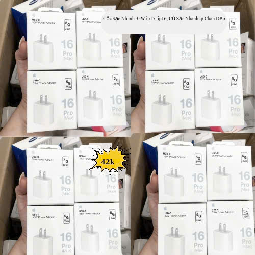 Cốc Sạc Nhanh 35W ip15, ip16, Củ Sạc Nhanh ip Chân Dẹp