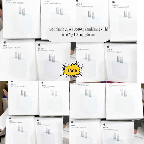 Sạc nhanh 20W (USB-C) chính hãng - Thị trường US -nguyên siu 